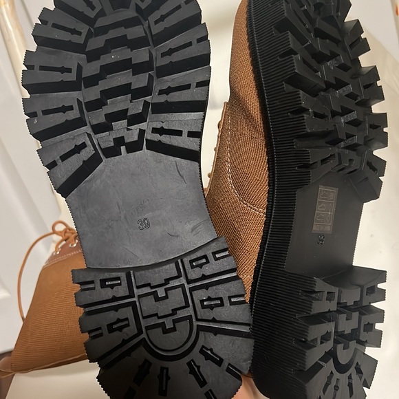 Ribbed Knit Ankle Combat Boots - Picture 7 of 8